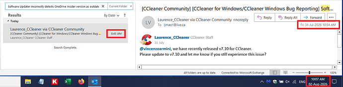 CCleaner Forum Feedback Email Delayed 2 Days 02 Aug 2026