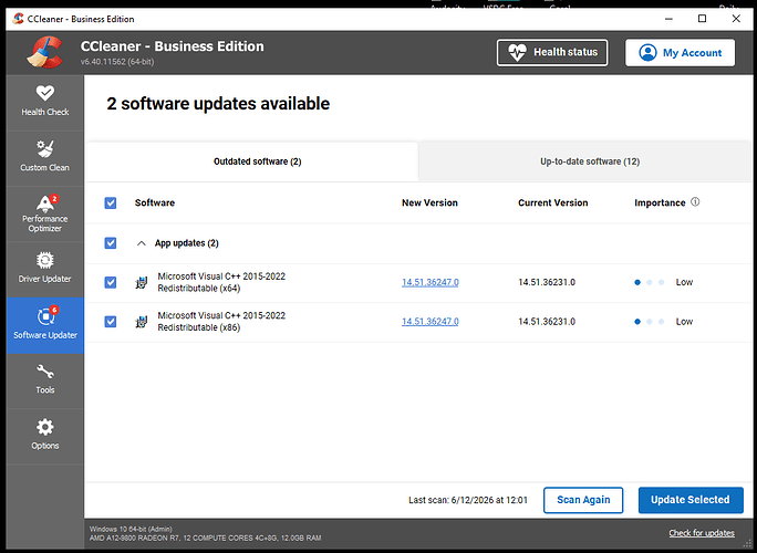 Microsoft Visual C++ not updating 061226