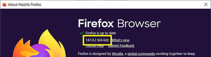 Firefox v147_0_2 Help About Version 29 Jan 2026