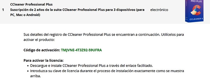 CODIGO ACTIVACION CCLEANER DOS AÑOS 28-05-2024