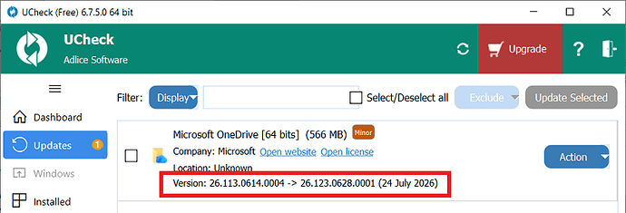 UCheck v6_7_5 Detection for OneDrive v26_123_0608_0001 29 Jul 2026