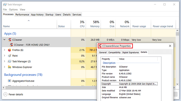 Win 10 Pro v22H2 Task Manager CCleaner64_x Process 11 Jun 2026. png