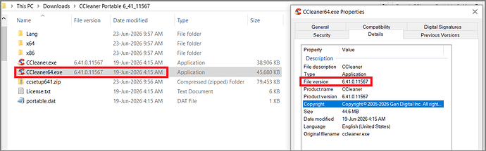 CCleaner v6_41_11567 Portable Files After Unzip 23 Jun 2026