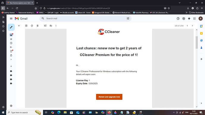 CCleaner Ad that I Clicked ON - Licence #