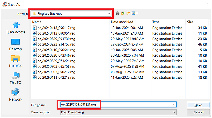 CCleaner v6_39 Registry Cleaner Path for Registry Files 25 Jan 2026