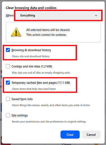 Firefox 142_0_2 Clear Browsing History Manually 28 Jan 2026